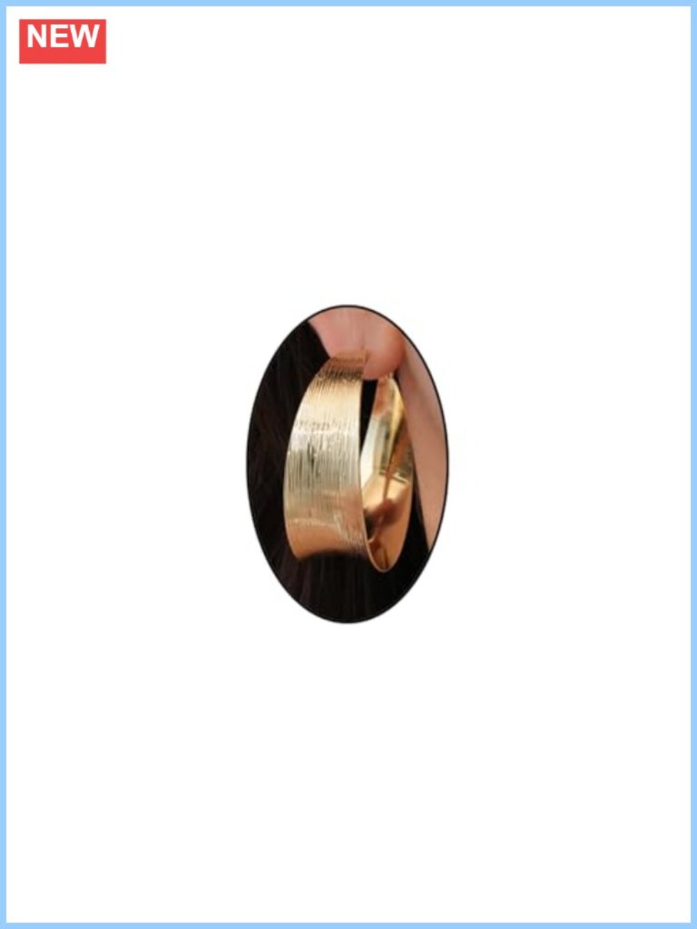 Chunky Wide Band Hoop Earrings Statement Big Hoops Alloy Hinged Large 1.97in